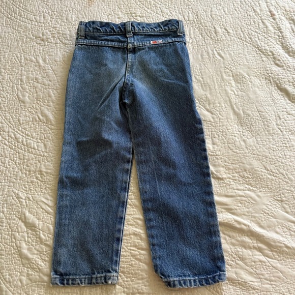 McKids Vintage 90s Denim Jeans Size 5 Regular Kids Blue Pleated Waist Retro Y2K - Picture 7 of 9